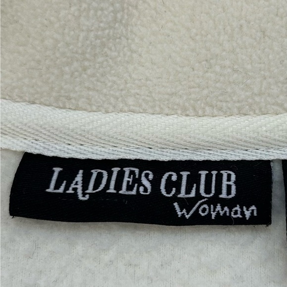 Vintage/ Ladies Club Fleece White Zip Up Jacket Sweater Top / size 1X/ like new - Picture 6 of 8